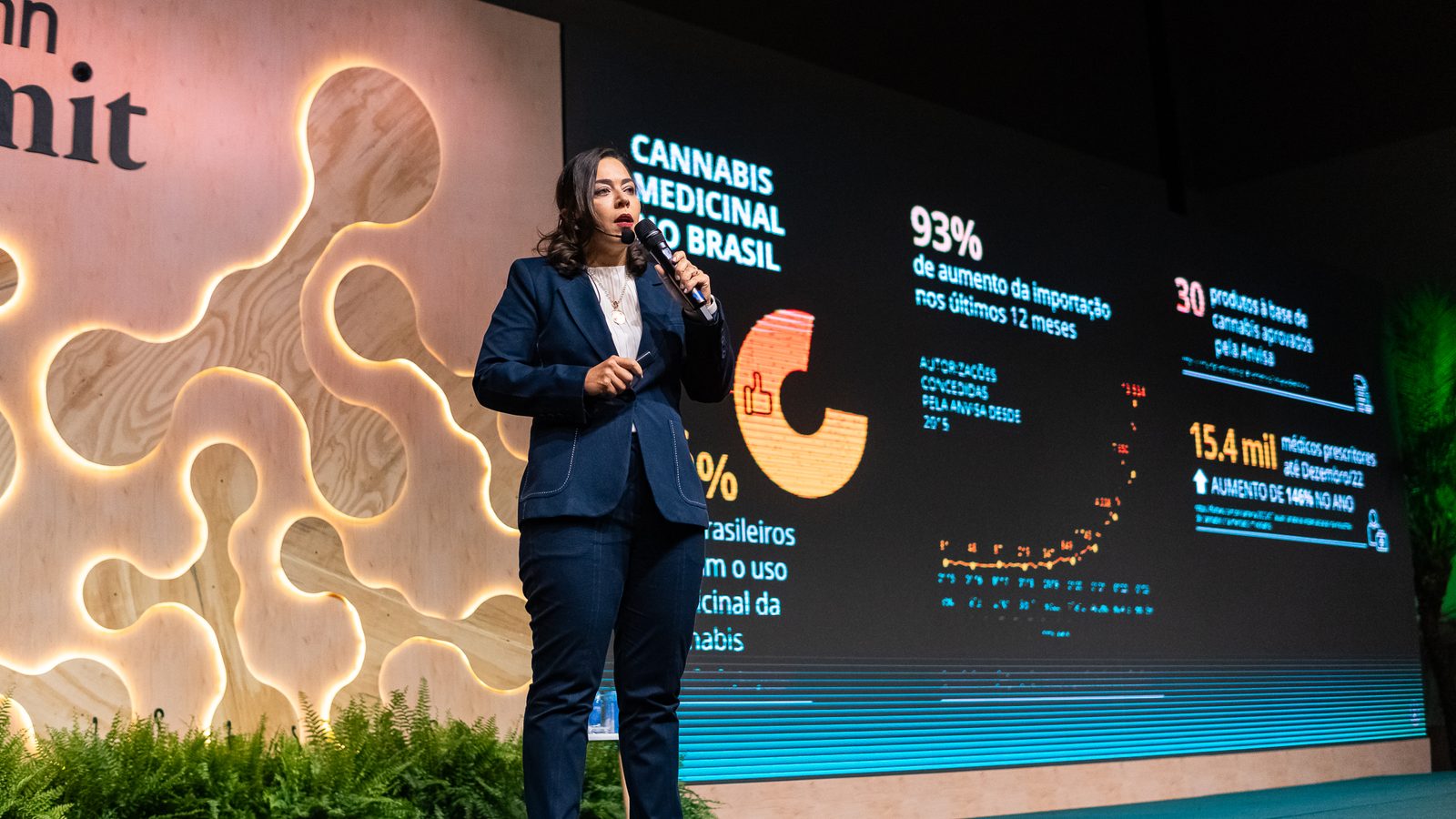 Dra. Patricia Montagner apresentando dados sobre Cannabis Medicinal no Brasil